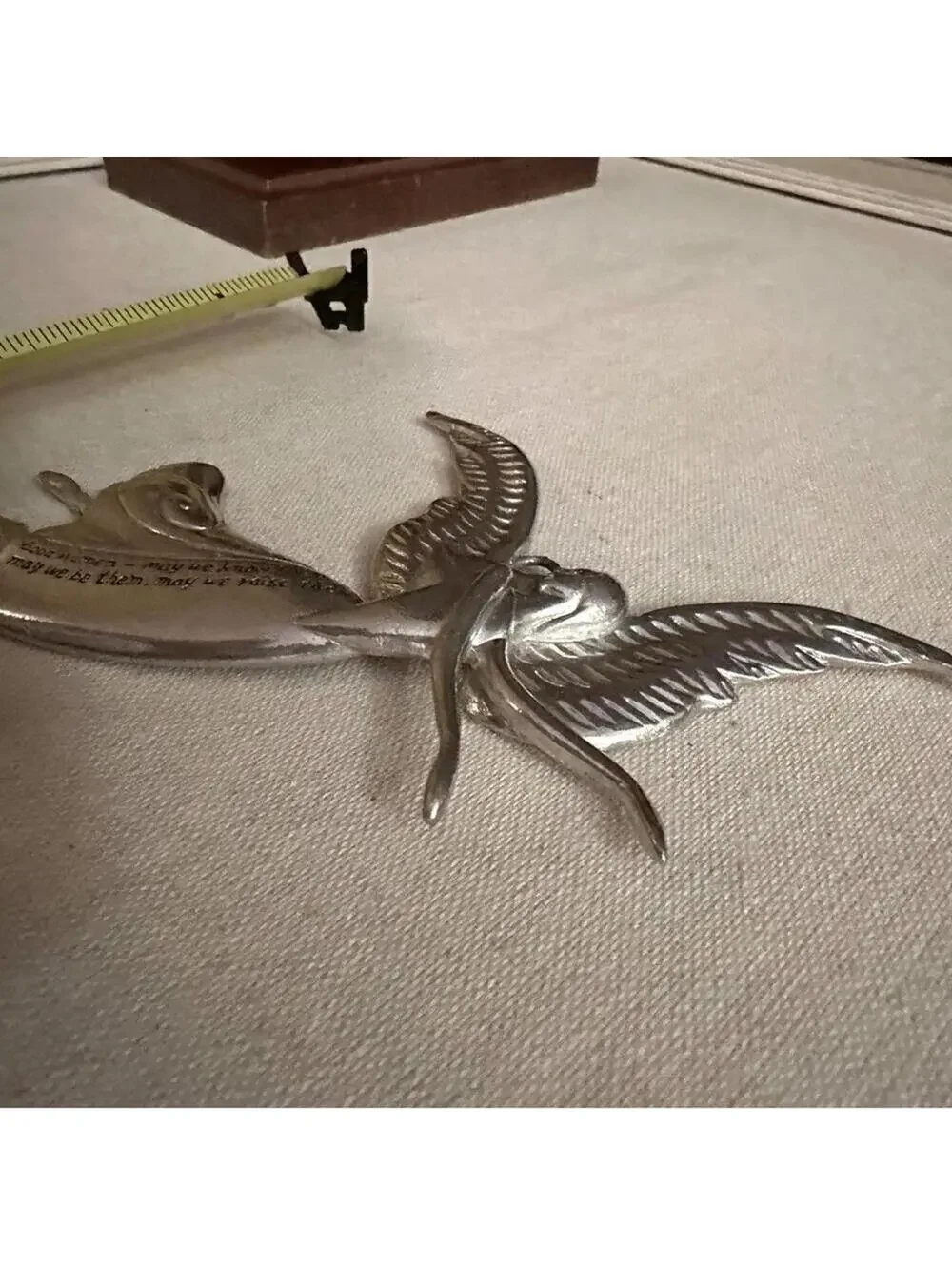 Vintage Silver Angel with engraved sentiment